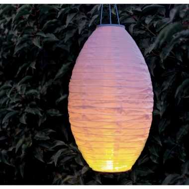 1 keer keer luxe solar lampion/lampionnen wit realistisch vlameffect