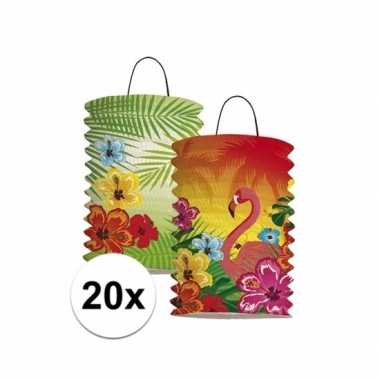 Papieren hawaii lampionnen 20 keer