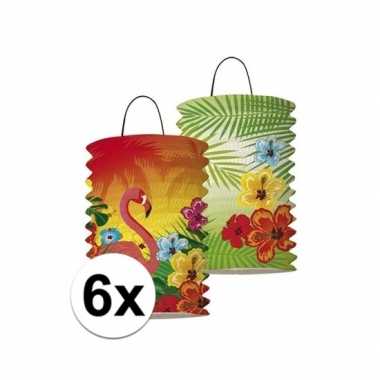 Papieren hawaii lampionnen 6 keer