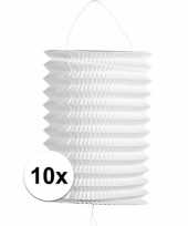 10 keer keer witte trek lampionnen 16 cm