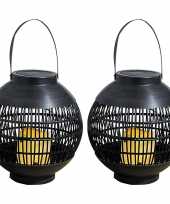 2 keer buiten tuin zwarte rotan lampionnen hanglantaarns 0 2 meter solar tuinverlichting