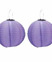 2 keer keer paarse solar feest lampionnen 30 cm