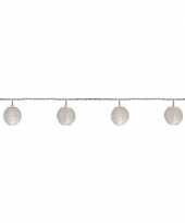 Buiten feestverlichting solar lichtsnoer witte lampionnen 2 5 m