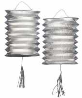Metallic zilveren lampion 2 keer